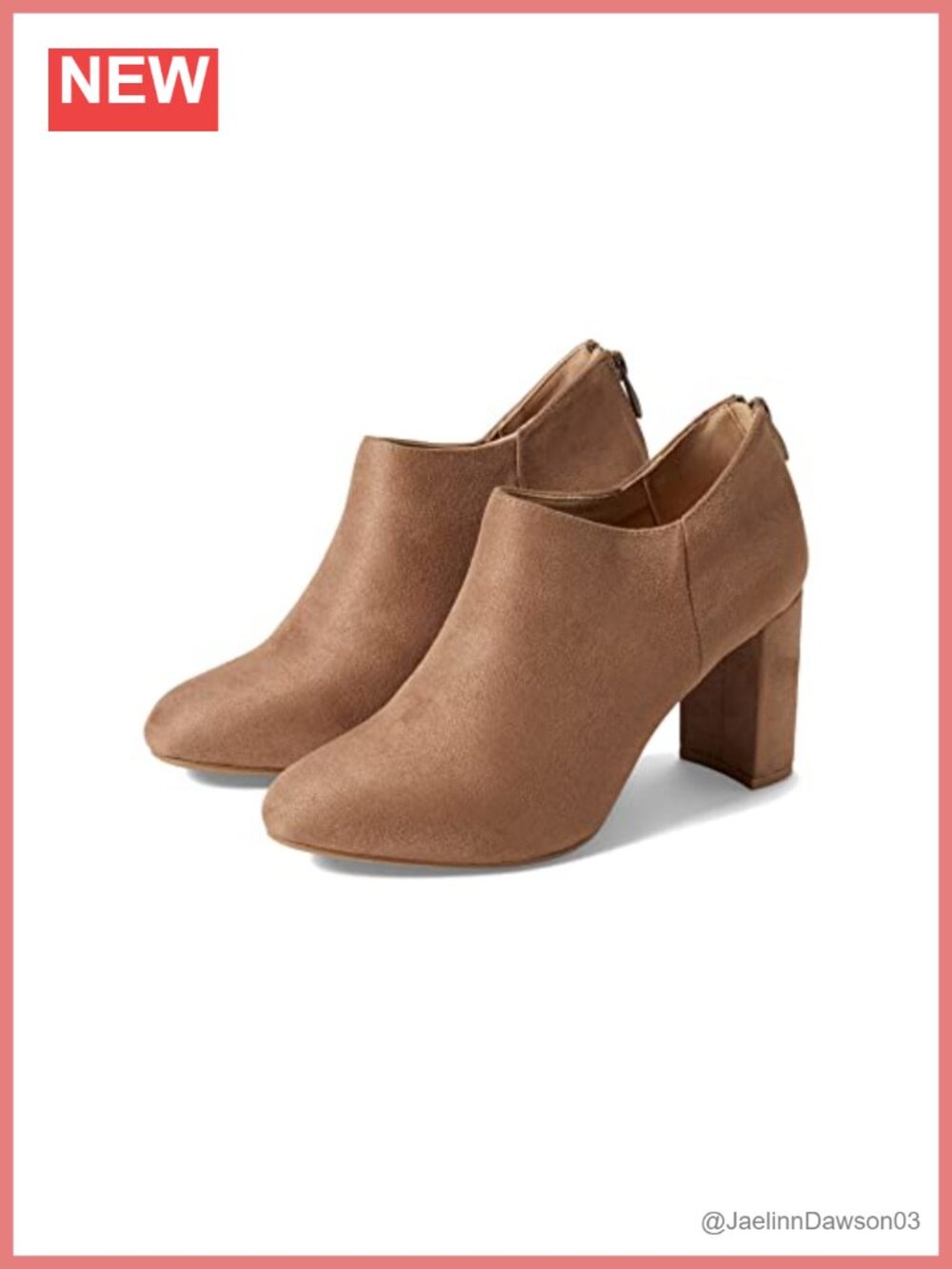 Suede Ankle Bootie with Wrapped Block Heel and Zip Closure